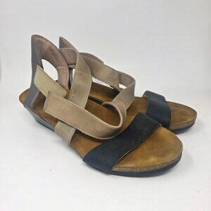 Naot Vixen Wedge Sandal Oily Coal/Khaki Beige EU 40 / US 9